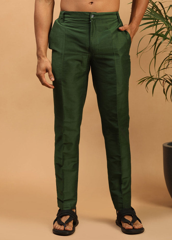 Green Viscose Solid Pajama