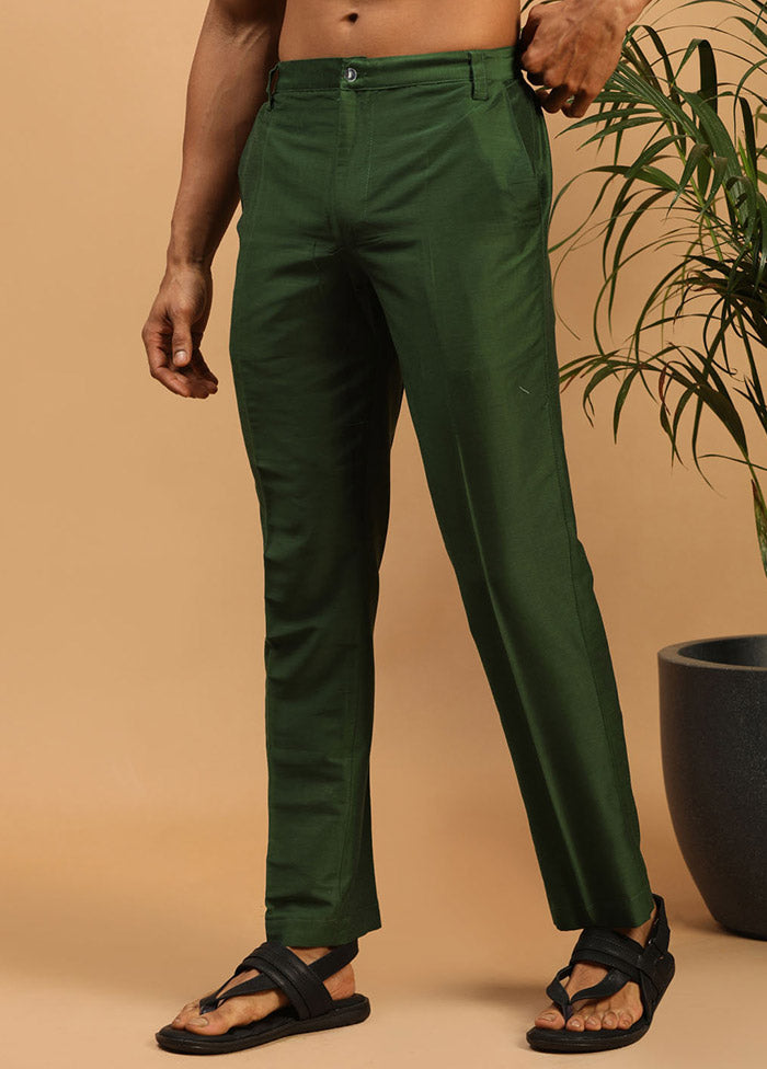 Green Viscose Solid Pajama
