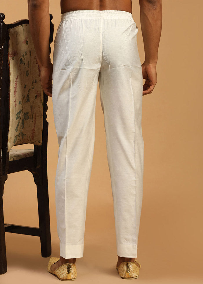 White Viscose Solid Pajama