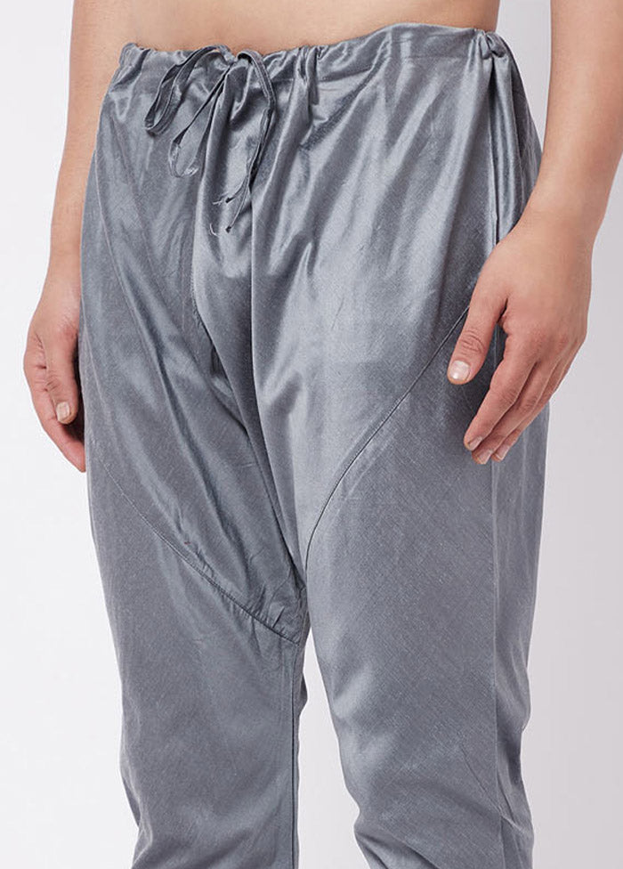 Grey Viscose Solid Pajama