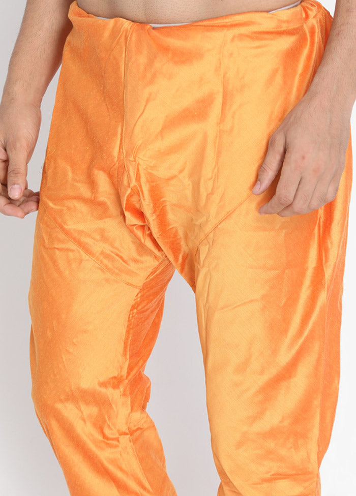 Orange Cotton Solid Pajama - Indian Silk House Agencies