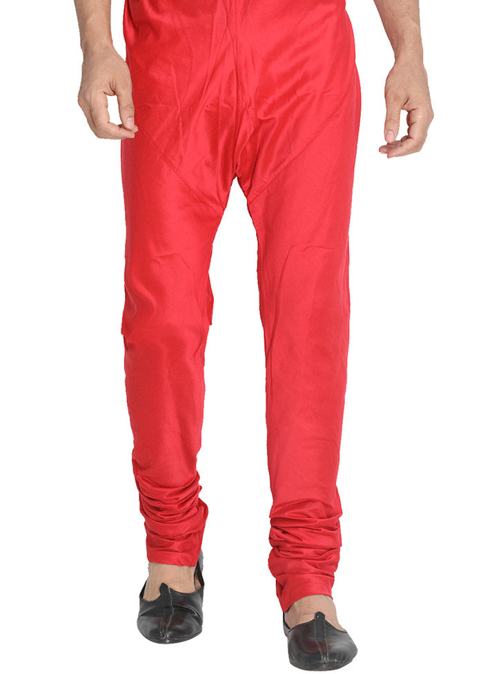Red Cotton Solid Pajama - Indian Silk House Agencies