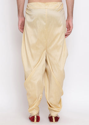 Gold Dupion Silk Solid Dhoti