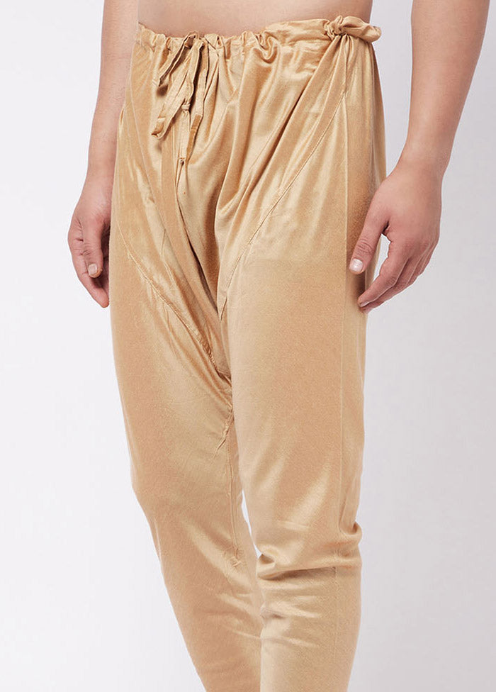 Rose Gold Viscose Solid Pajama