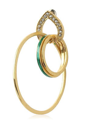 Estelle Metal Diamante Earrings - Indian Silk House Agencies