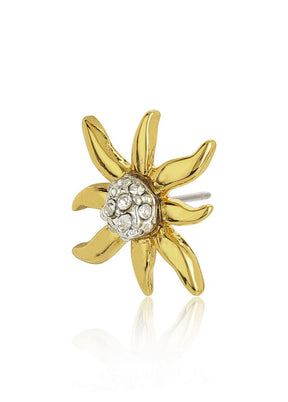 Estelle Star Shaped Stud Earrings With White Crystal Stone - Indian Silk House Agencies