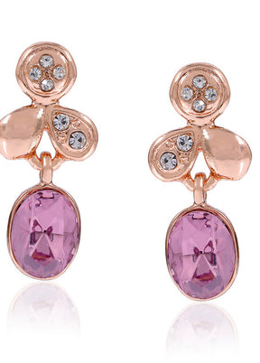 Estelle Austrain Crystal Leaf Drop Earrings - Indian Silk House Agencies