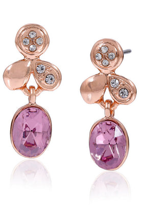 Estelle Austrain Crystal Leaf Drop Earrings - Indian Silk House Agencies