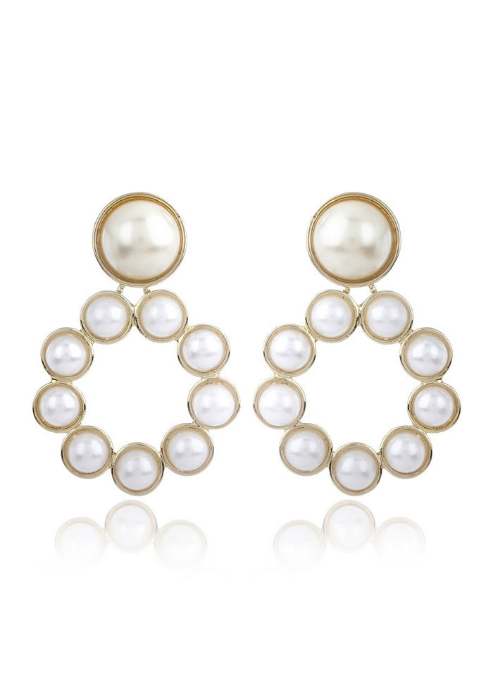 Estelle Pearl On Pearl Earrings - Indian Silk House Agencies