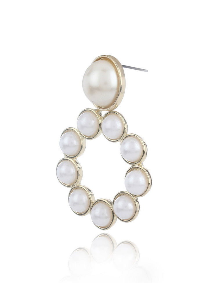 Estelle Pearl On Pearl Earrings - Indian Silk House Agencies