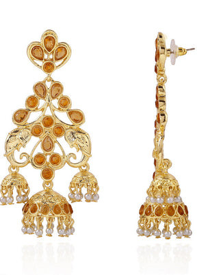 Estelle Stylish Fancy Party Wear Kundan Earrings - Indian Silk House Agencies