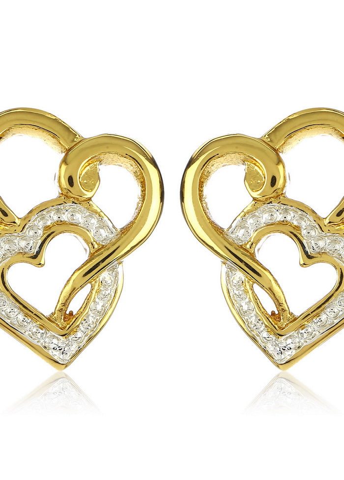 Estelle Two Tone Plated Heart Shaped Lock With Earrings - Indian Silk House Agencies