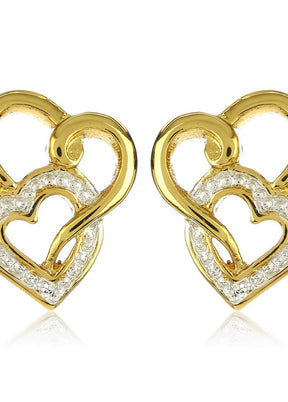 Estelle Two Tone Plated Heart Shaped Lock With Earrings - Indian Silk House Agencies