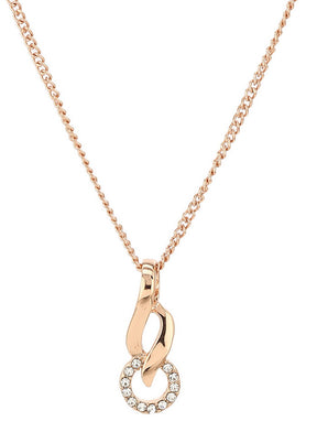 Estelle Rose Gold Flame Ring Pendant Chain Necklace - Indian Silk House Agencies
