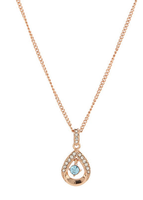 Estelle Rose Gold Pendant Chain Necklace For Girls And Women - Indian Silk House Agencies