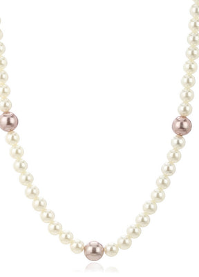 Estelle Handcrafted One Line White Flux Pearl Necklace - Indian Silk House Agencies