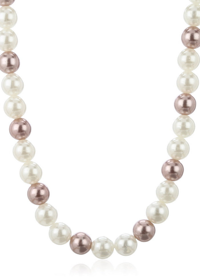 Estelle White and Gold Colour Pearl Necklace - Indian Silk House Agencies