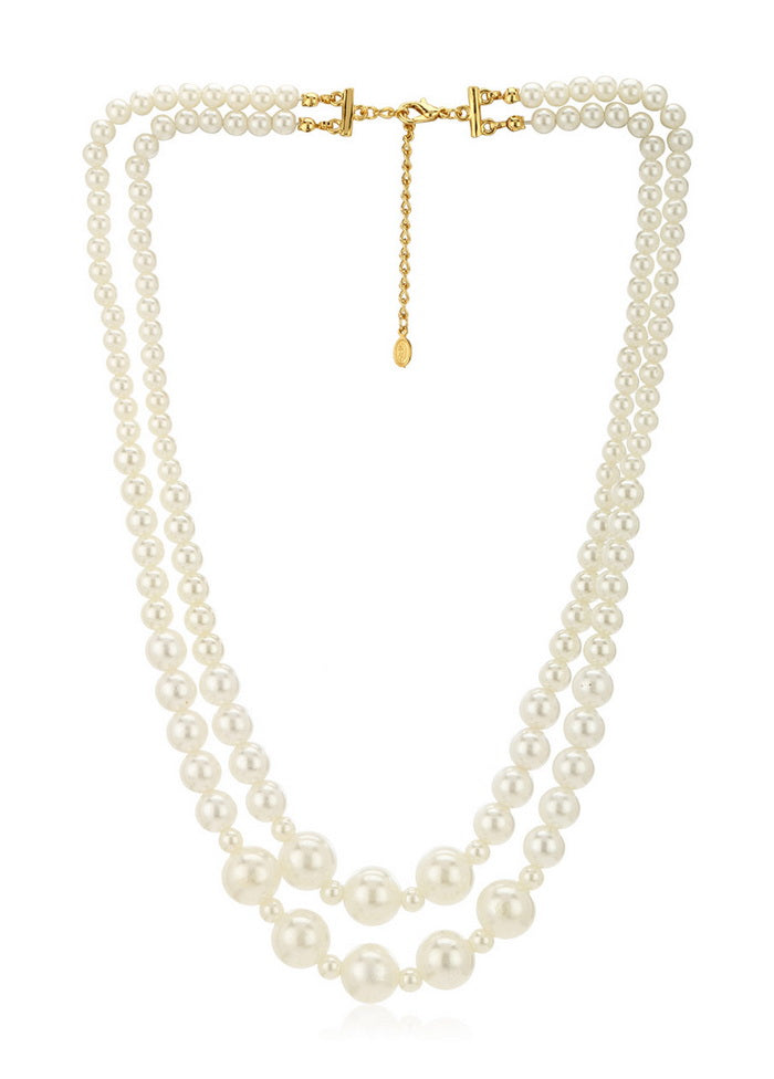 Estelle Handcrafted Double Line Flux Pearl - Indian Silk House Agencies
