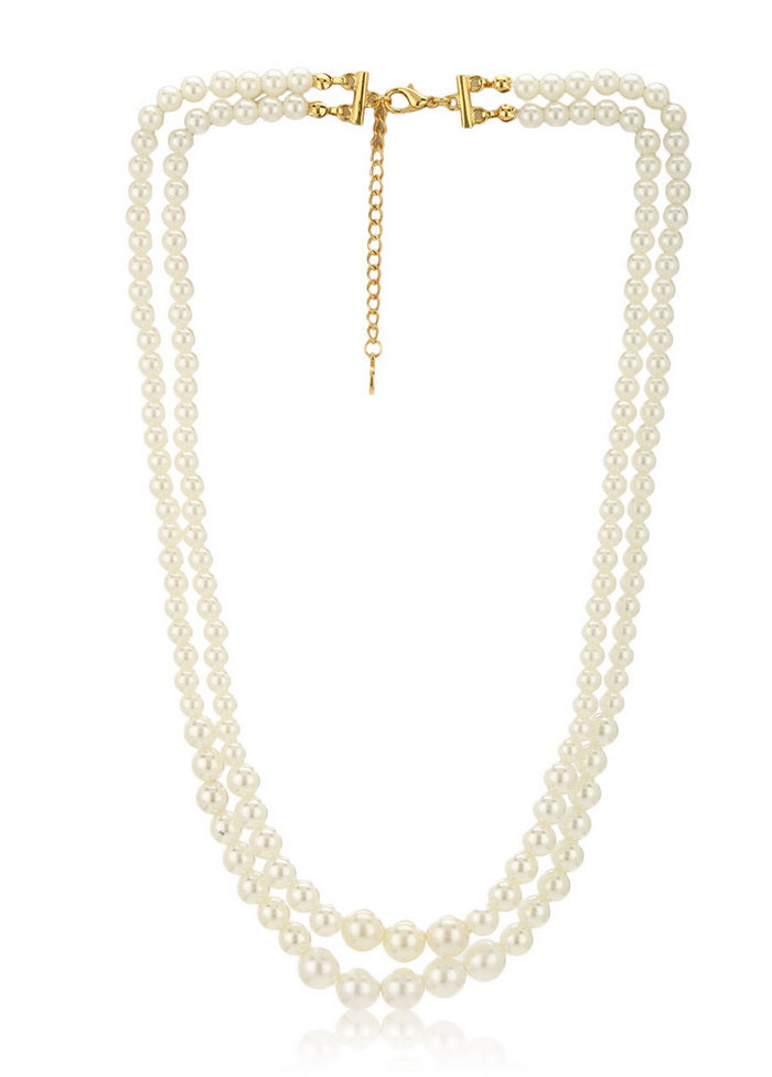 Estelle Double line White Pearl Necklace - Indian Silk House Agencies