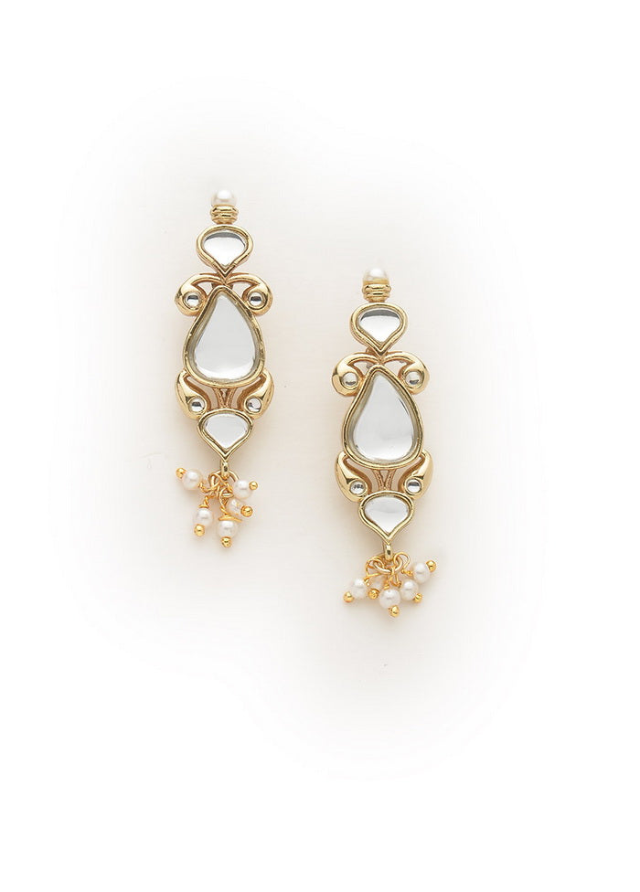 Estelle Gold Tone plated Mirror Kundan Necklace Set - Indian Silk House Agencies
