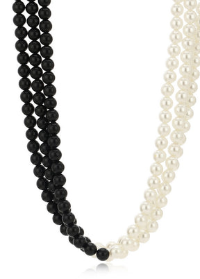 Estelle Black And White Flux Pearl Necklace - Indian Silk House Agencies