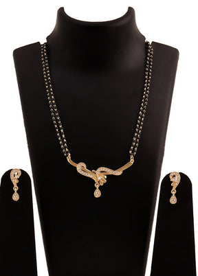 Estelle Estele 24 Kt Gold Plated Twine Braid Mangalsutra Necklace Set - Indian Silk House Agencies