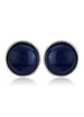 Estelle Blue Colour Round Stud Earrings - Indian Silk House Agencies