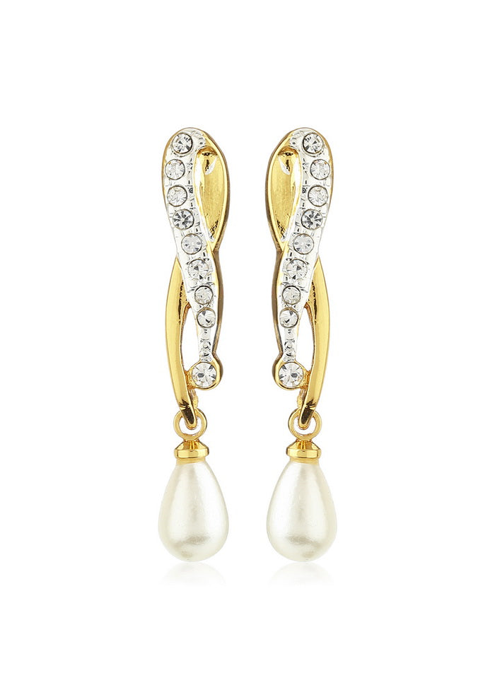 Estelle White Pearl Drop Earrings - Indian Silk House Agencies
