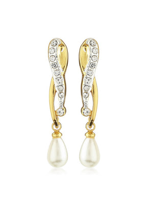 Estelle White Pearl Drop Earrings - Indian Silk House Agencies