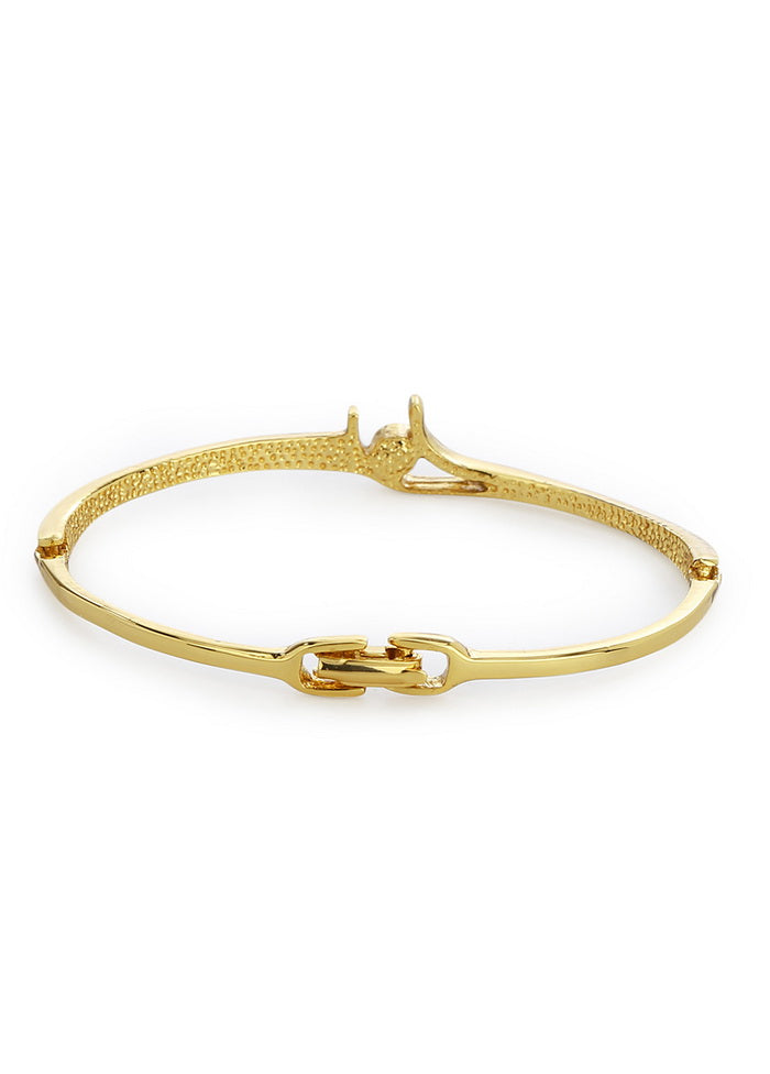 Estelle Gold Plated White Stone Bangle Bracelet For Womens - Indian Silk House Agencies