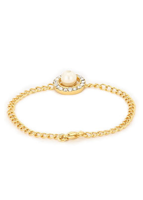 Estelle Pearl With White Stone Bracelet - Indian Silk House Agencies