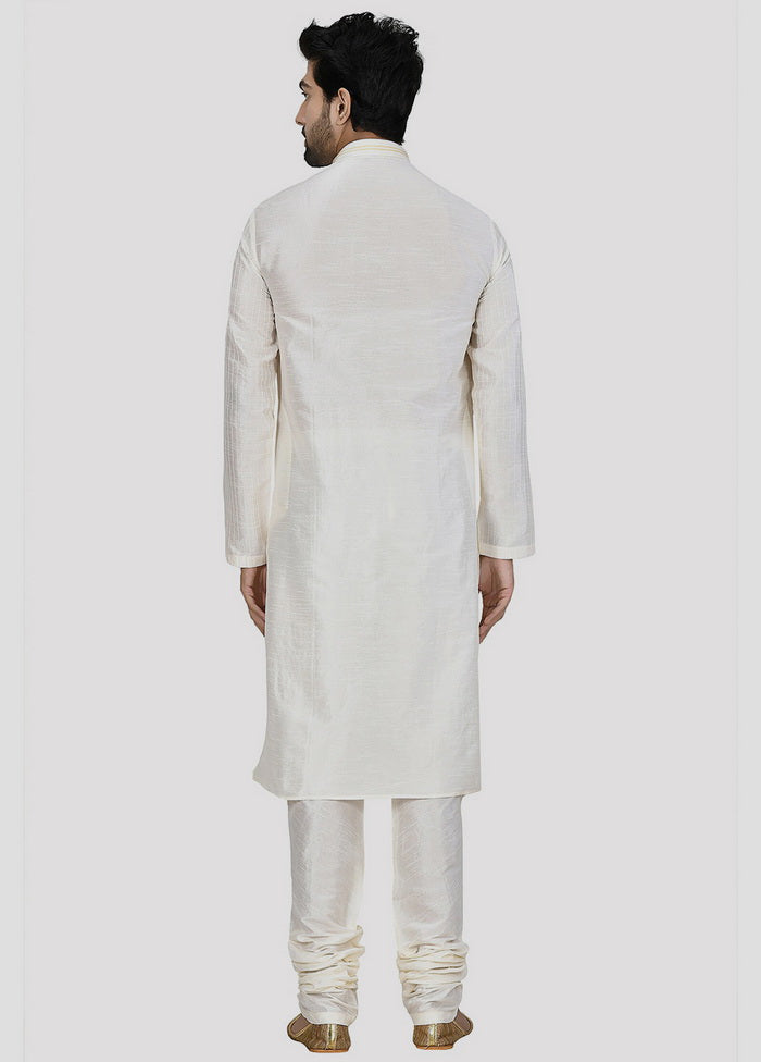 2 Pc Cream Cotton Kurta And Pajama Set VDIP280259 - Indian Silk House Agencies
