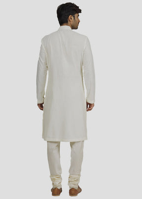 2 Pc Cream Cotton Kurta And Pajama Set VDIP280320 - Indian Silk House Agencies
