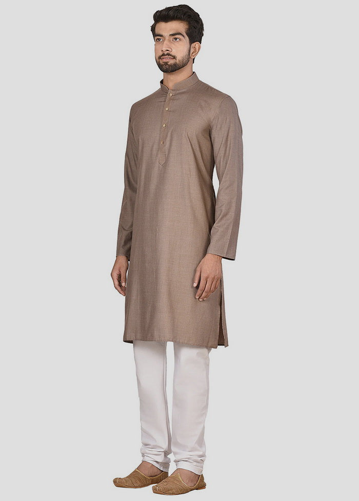2 Pc Brown Cotton Kurta And Pajama Set VDIP280141 - Indian Silk House Agencies