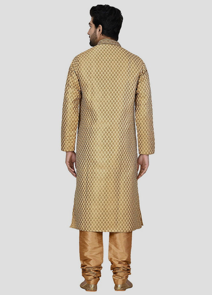 2 Pc Golden Cotton Kurta And Pajama Set VDIP280269 - Indian Silk House Agencies