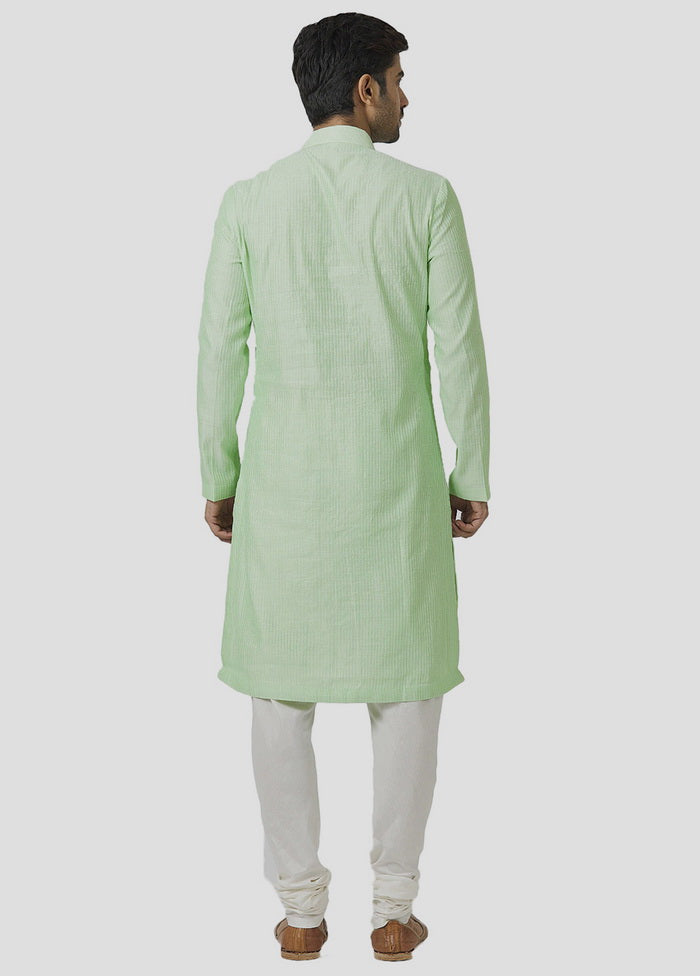 2 Pc Liril Green Dupion Silk Kurta And Pajama Set VDIP280316 - Indian Silk House Agencies