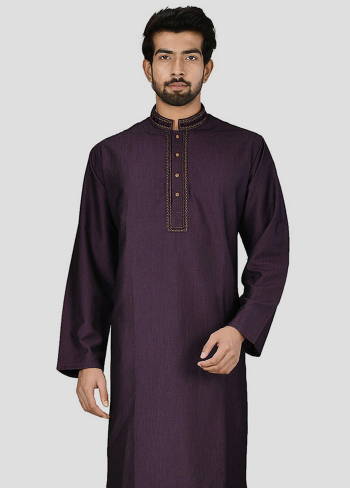 2 Pc Purple Dupion Silk Kurta And Pajama Set VDIP280229 - Indian Silk House Agencies