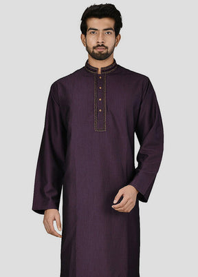 2 Pc Purple Dupion Silk Kurta And Pajama Set VDIP280229 - Indian Silk House Agencies