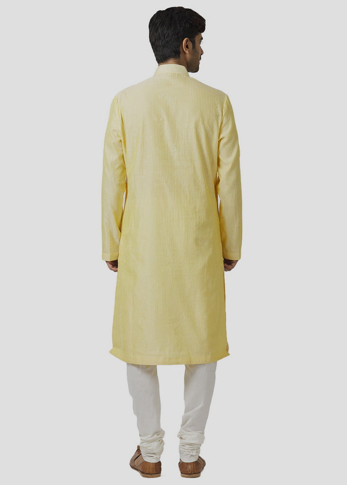 2 Pc Yellow Cotton Kurta And Pajama Set VDIP280317 - Indian Silk House Agencies
