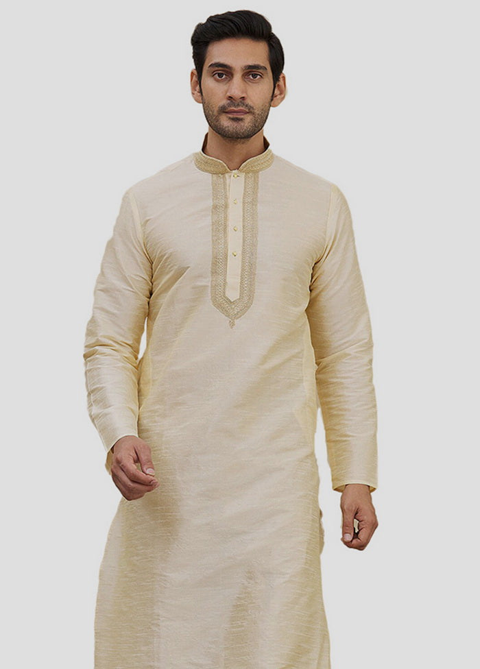 2 Pc Beige Cotton Kurta And Pajama Set VDIP280168 - Indian Silk House Agencies