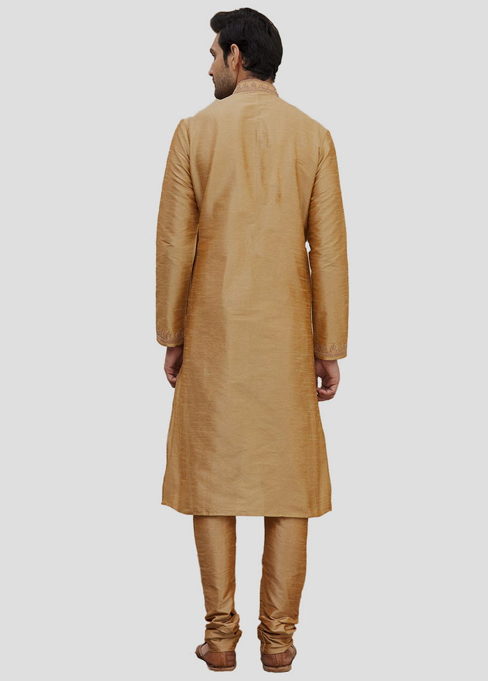 2 Pc Golden Cotton Kurta And Pajama Set VDIP280139 - Indian Silk House Agencies