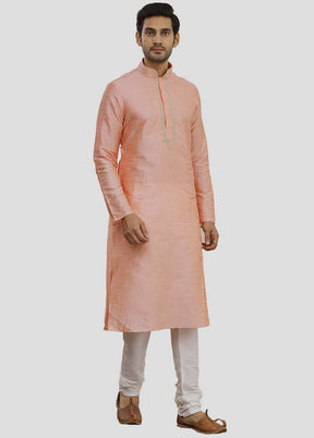2 Pc Peach Cotton Kurta And Pajama Set VDIP280129 - Indian Silk House Agencies