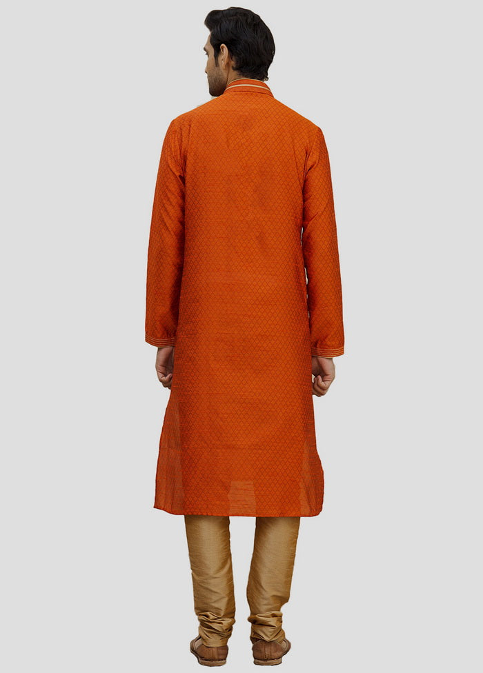 2 Pc Orange Cotton Kurta And Pajama Set VDIP280132 - Indian Silk House Agencies