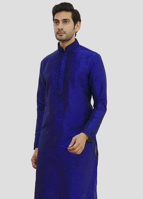 2 Pc Royal Blue Cotton Kurta And Pajama Set VDIP280133 - Indian Silk House Agencies