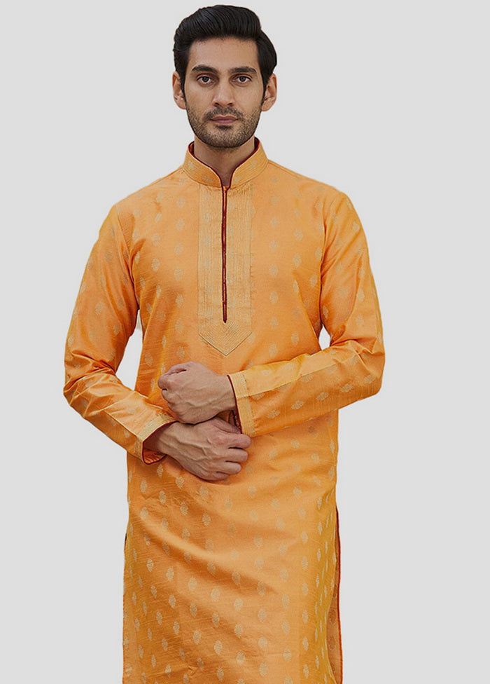 2 Pc Yellow Cotton Kurta And Pajama Set VDIP280151 - Indian Silk House Agencies