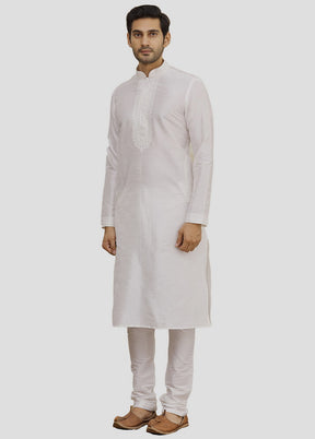2 Pc White Cotton Kurta And Pajama Set VDIP280135 - Indian Silk House Agencies