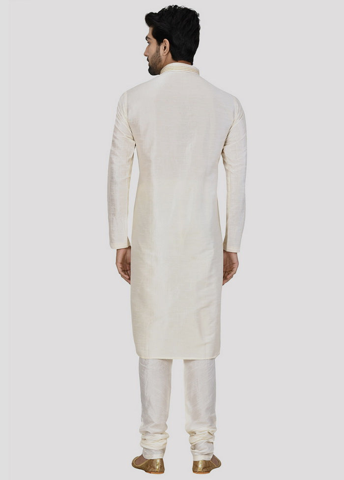 2 Pc Cream Cotton Kurta And Pajama Set VDIP280238 - Indian Silk House Agencies