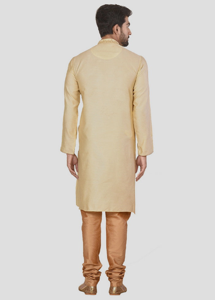 2 Pc Golden Cotton Kurta And Pajama Set VDIP280193 - Indian Silk House Agencies