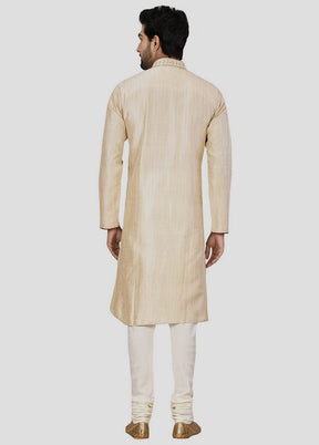 2 Pc Beige Cotton Kurta And Pajama Set VDIP280263 - Indian Silk House Agencies