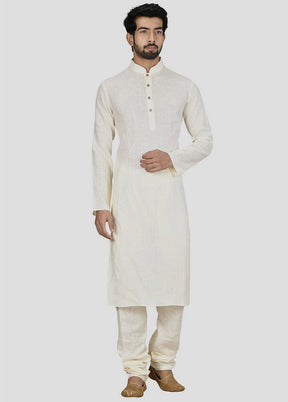 2 Pc Cream Cotton Kurta And Pajama Set VDIP280275 - Indian Silk House Agencies
